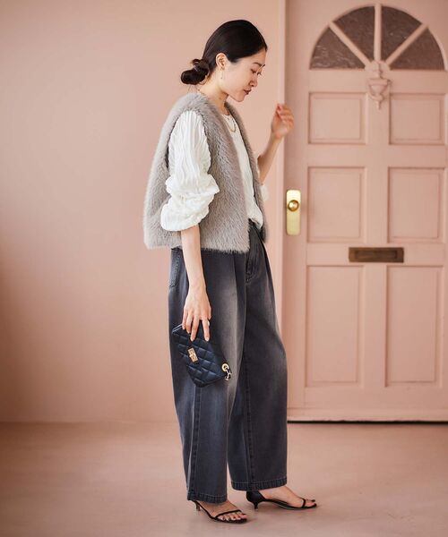 le.coeur blanc（ルクールブラン）の「ウェーブデザインカットソー（Tシャツ/カットソー・レディース・ブラック/オフホワイト・38）」の5枚目の写真