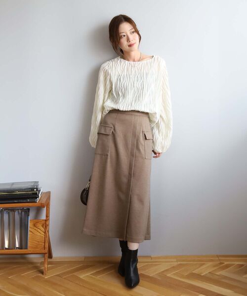 le.coeur blanc（ルクールブラン）の「ウェーブデザインカットソー（Tシャツ/カットソー・レディース・ブラック/オフホワイト・38）」の11枚目の写真