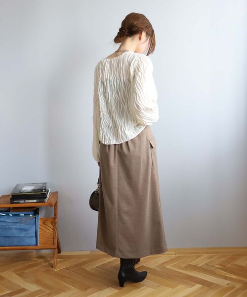 le.coeur blanc（ルクールブラン）の「ウェーブデザインカットソー（Tシャツ/カットソー・レディース・ブラック/オフホワイト・38）」の13枚目の写真