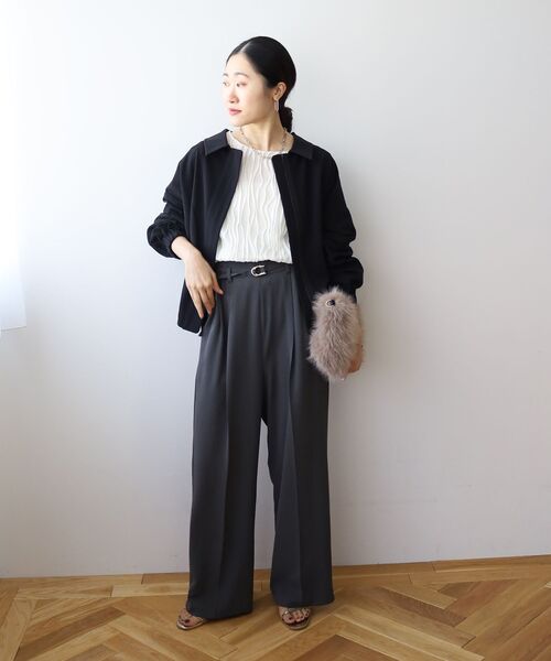 le.coeur blanc（ルクールブラン）の「ウェーブデザインカットソー（Tシャツ/カットソー・レディース・ブラック/オフホワイト・38）」の22枚目の写真