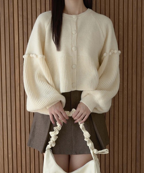 Ambre Neige（アンブルネージュ）の「ポンポンニットカーディガン/WEB