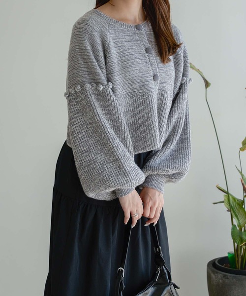 Ambre Neige(アンブルネージュ)の「ポンポンニットカーディガン/WEB/EC限定商品(カーディガン/ボレロ・レディース・アイボリー/ライトグレー/ピンク・FREE)」の13枚目の写真