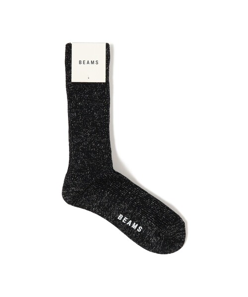 BEAMS(ビームス)の「ラメ クルー ソックス(ソックス/靴下・メンズ・ネイビー/ホワイト/ブラック/インディゴブルー・ONE SIZE)」の2枚目の写真