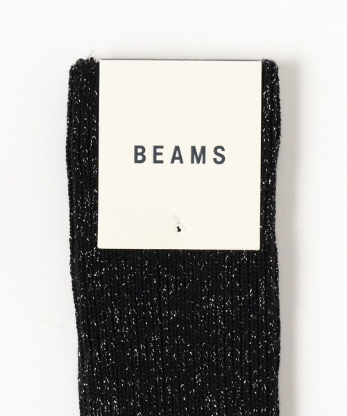 BEAMS(ビームス)の「ラメ クルー ソックス(ソックス/靴下・メンズ・ネイビー/ホワイト/ブラック/インディゴブルー・ONE SIZE)」の7枚目の写真