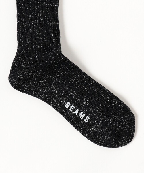 BEAMS(ビームス)の「ラメ クルー ソックス(ソックス/靴下・メンズ・ネイビー/ホワイト/ブラック/インディゴブルー・ONE SIZE)」の8枚目の写真