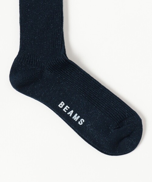 BEAMS(ビームス)の「ラメ クルー ソックス(ソックス/靴下・メンズ・ネイビー/ホワイト/ブラック/インディゴブルー・ONE SIZE)」の10枚目の写真