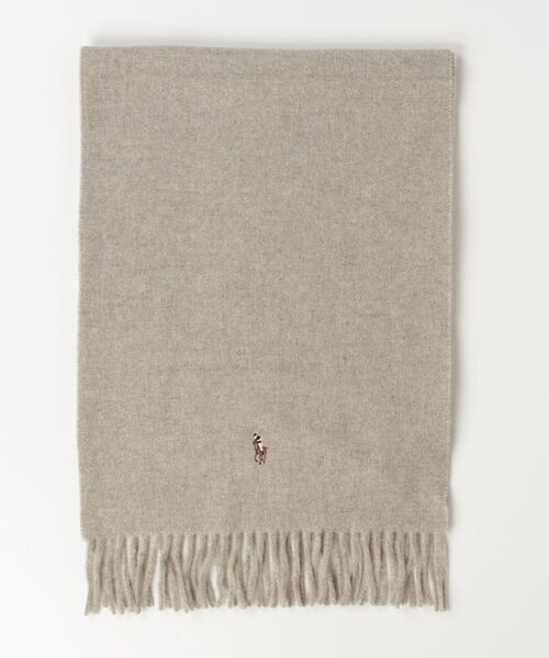 POLO RALPH LAUREN（ポロ ラルフ ローレン）の「フリンジ バージン ウール マフラー（マフラー・メンズ・グレー系・ONE）」の3枚目の写真