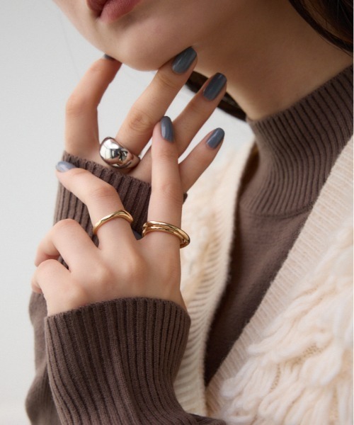 AZUL by moussy（アズールバイマウジー）の「マルチ3連リングセット（リング・レディース・その他2/マルチ・FREE）」の2枚目の写真