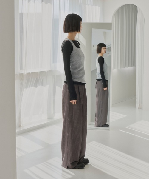 haek（ハク）の「stripe wide pants/ストライプワイドパンツ（その他パンツ・レディース・グレー/ネイビー・SMALL/MEDIUM）」の14枚目の写真