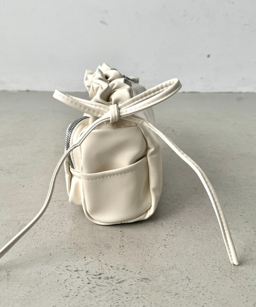 セール】ダブルポケットシャーリングリボンバッグ（ショルダーバッグ