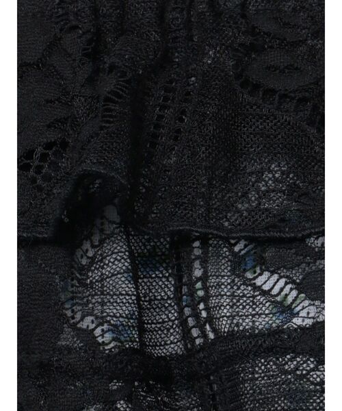 merry jenny（メリージェニー）の「レースティアードビスチェ（キャミソール・レディース・ブラック/オフホワイト・FREE）」の4枚目の写真