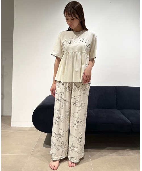 SNIDEL HOME 【Moispro】上下セット SNIDEL HOME パジャマ ルームウェア 「Moispro」開襟シャツ