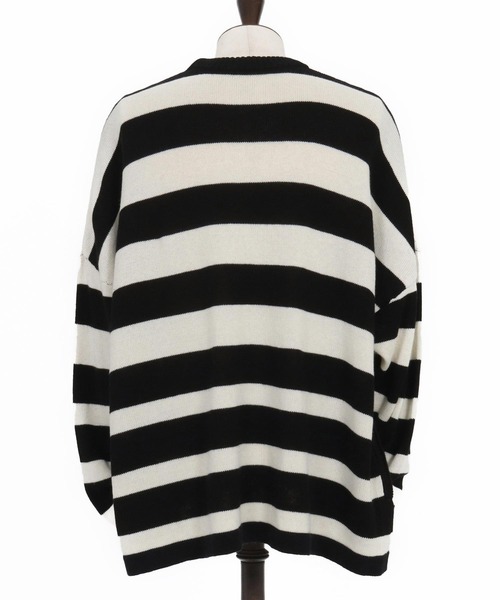 CAMBIO（カンビオ）の「mn3079- Cashmere Blend Border Knit Pullover ボーダーニット（ニット/セーター・メンズ・ホワイト×ブラック・S/M/L）」の7枚目の写真