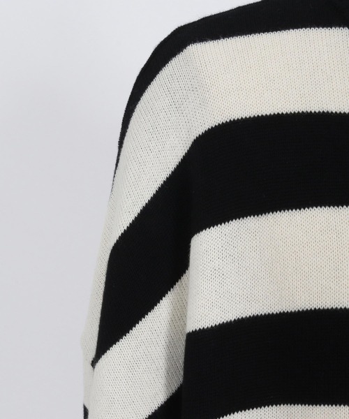 CAMBIO（カンビオ）の「mn3079- Cashmere Blend Border Knit Pullover ボーダーニット（ニット/セーター・メンズ・ホワイト×ブラック・S/M/L）」の5枚目の写真