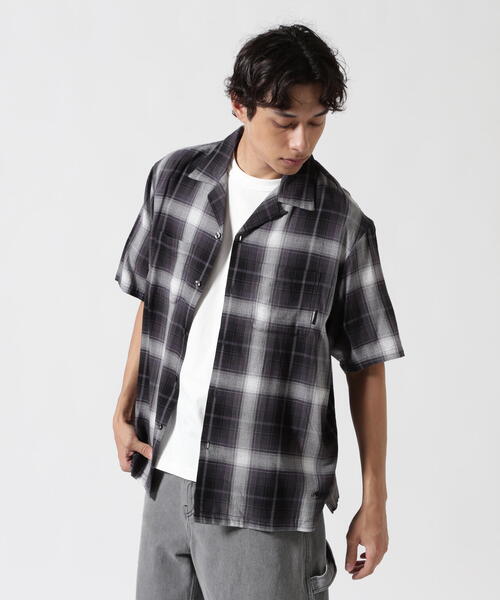 AVIREX（アヴィレックス）の「ONE POINT OMBRE CHECK SHIRT / 半袖 ワンポイント オンブレチェックシャツ / AVIREX / アヴィレックス（シャツ/ブラウス・メンズ・ブルー/ブラック・MEDIUM/LARGE/X-LARGE/XX-LARGE）」の12枚目の写真