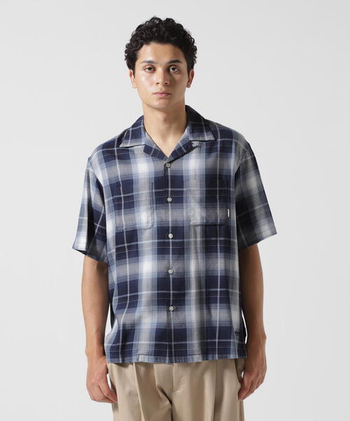 AVIREX（アヴィレックス）の「ONE POINT OMBRE CHECK SHIRT / 半袖 ワンポイント オンブレチェックシャツ / AVIREX / アヴィレックス（シャツ/ブラウス・メンズ・ブルー/ブラック・MEDIUM/LARGE/X-LARGE/XX-LARGE）」の17枚目の写真
