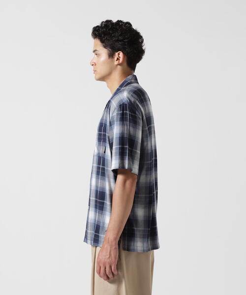 AVIREX（アヴィレックス）の「ONE POINT OMBRE CHECK SHIRT / 半袖 ワンポイント オンブレチェックシャツ / AVIREX / アヴィレックス（シャツ/ブラウス・メンズ・ブルー/ブラック・MEDIUM/LARGE/X-LARGE/XX-LARGE）」の18枚目の写真