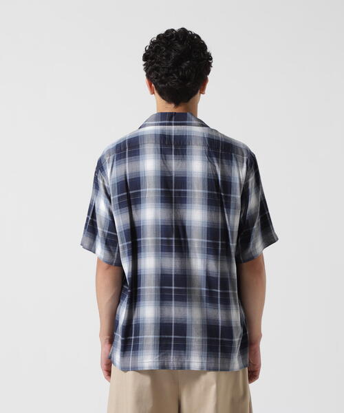AVIREX（アヴィレックス）の「ONE POINT OMBRE CHECK SHIRT / 半袖 ワンポイント オンブレチェックシャツ / AVIREX / アヴィレックス（シャツ/ブラウス・メンズ・ブルー/ブラック・MEDIUM/LARGE/X-LARGE/XX-LARGE）」の5枚目の写真
