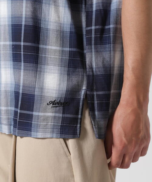 AVIREX（アヴィレックス）の「ONE POINT OMBRE CHECK SHIRT / 半袖 ワンポイント オンブレチェックシャツ / AVIREX / アヴィレックス（シャツ/ブラウス・メンズ・ブルー/ブラック・MEDIUM/LARGE/X-LARGE/XX-LARGE）」の8枚目の写真