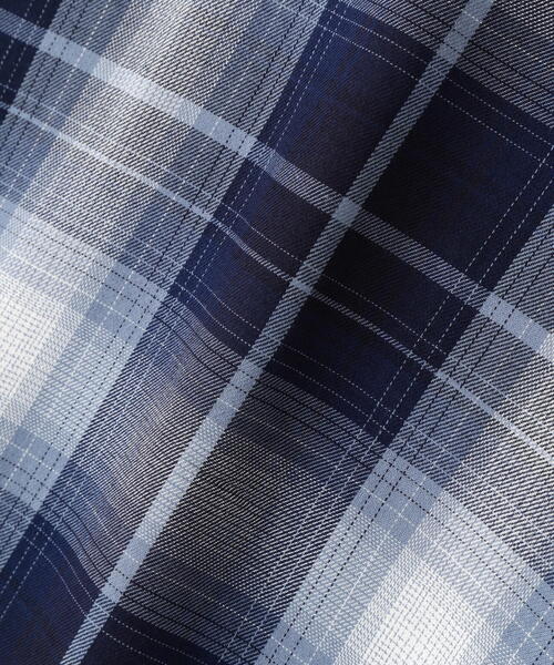 AVIREX（アヴィレックス）の「ONE POINT OMBRE CHECK SHIRT / 半袖 ワンポイント オンブレチェックシャツ / AVIREX / アヴィレックス（シャツ/ブラウス・メンズ・ブルー/ブラック・MEDIUM/LARGE/X-LARGE/XX-LARGE）」の11枚目の写真