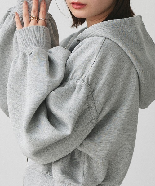 ad thie(アドティエ)の「バルーンスリーブ ポンチ ジップパーカー(パーカー・レディース・杢グレー/ブラック・LARGE/MEDIUM)」の18枚目の写真