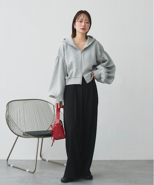 ad thie(アドティエ)の「バルーンスリーブ ポンチ ジップパーカー(パーカー・レディース・杢グレー/ブラック・LARGE/MEDIUM)」の15枚目の写真