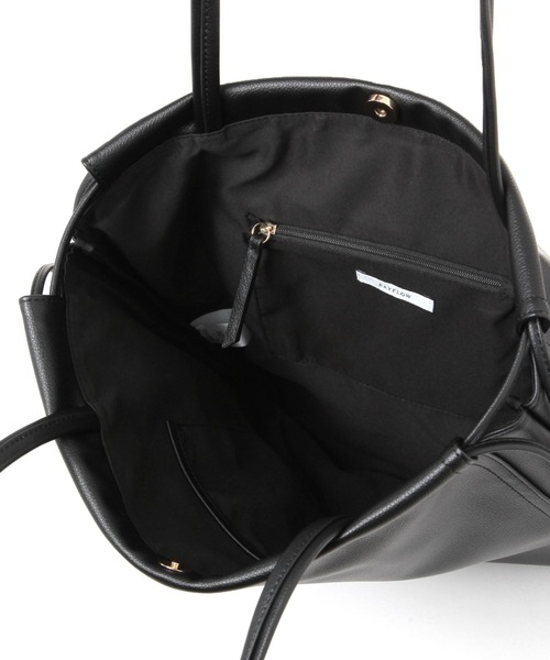 BAYFLOW(ベイフロー)の「フェイクレザー巾着トート(トートバッグ・レディース・ブラック/ライトグレー・FREE)」の15枚目の写真