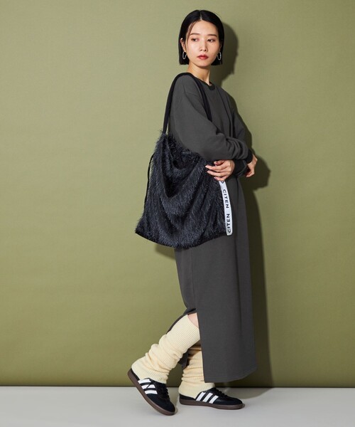 CITEN（シテン）の「＜CITEN＞リンガースウェットワンピース（ワンピース・レディース・ベージュ/ダークグレー・FREE）」の7枚目の写真