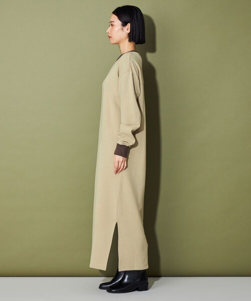 CITEN（シテン）の「＜CITEN＞リンガースウェットワンピース（ワンピース・レディース・ベージュ/ダークグレー・FREE）」の10枚目の写真