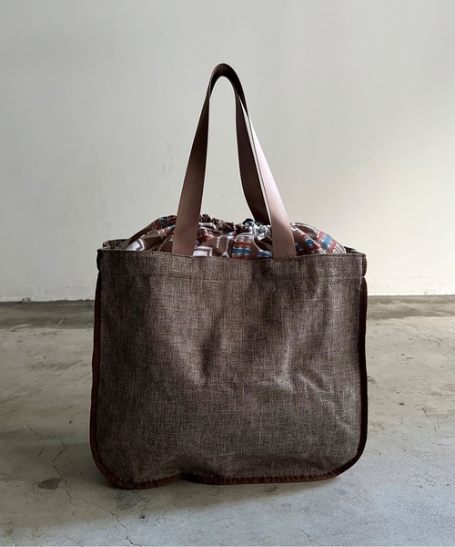 PENDLETON(ペンドルトン)の「ST:PENDLETON ペンドルトンSUMMER TOTE L 閉じ口巾着トートバッグLサイズ(トートバッグ・レディース・グレー/ブラウン・FREE)」の8枚目の写真
