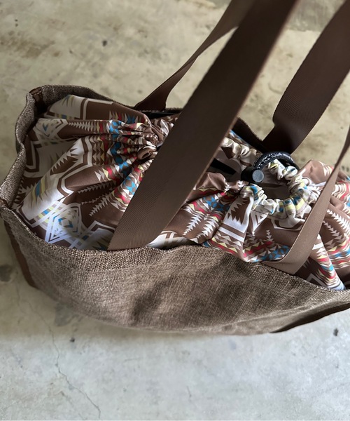 PENDLETON(ペンドルトン)の「ST:PENDLETON ペンドルトンSUMMER TOTE L 閉じ口巾着トートバッグLサイズ(トートバッグ・レディース・グレー/ブラウン・FREE)」の12枚目の写真