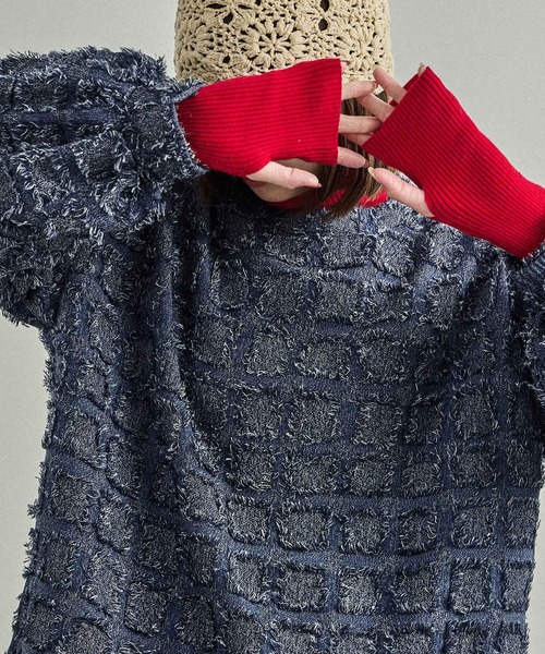 Fashion Letter(ファッションレター)の「【セットアップ可能】ブロックチェック フリンジトップス(シャツ/ブラウス・レディース・ベージュ/ネイビー/ブラック・M)」の17枚目の写真