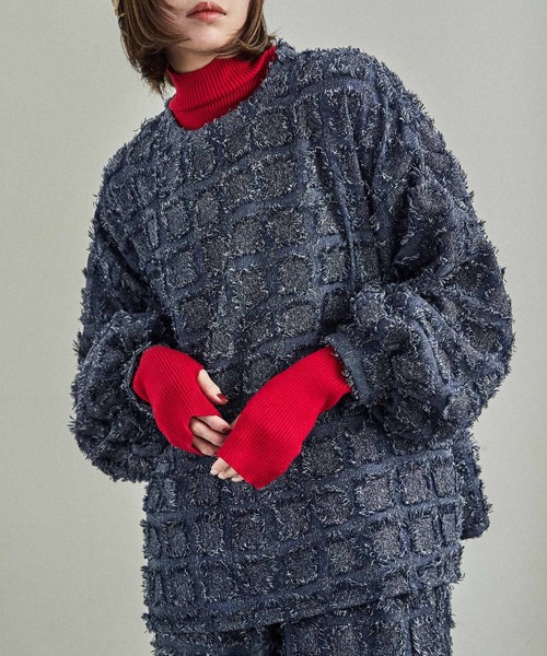 Fashion Letter(ファッションレター)の「【セットアップ可能】ブロックチェック フリンジトップス(シャツ/ブラウス・レディース・ベージュ/ネイビー/ブラック・M)」の19枚目の写真