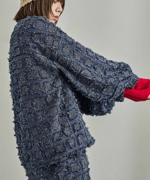 Fashion Letter(ファッションレター)の「【セットアップ可能】ブロックチェック フリンジトップス(シャツ/ブラウス・レディース・ベージュ/ネイビー/ブラック・M)」の22枚目の写真