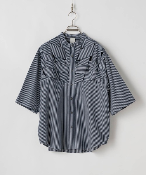 CASPER JOHN（キャスパージョン）の「Bandage fisherman shirts/バンデージフィッシャーマンシャツ（シャツ/ブラウス・メンズ・ホワイト/ネイビー・LARGE/MEDIUM/SMALL/X-SMALL）」の11枚目の写真