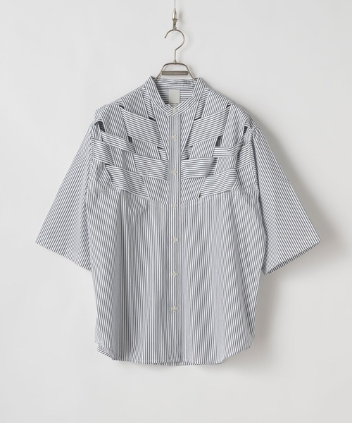 CASPER JOHN（キャスパージョン）の「Bandage fisherman shirts/バンデージフィッシャーマンシャツ（シャツ/ブラウス・メンズ・ホワイト/ネイビー・LARGE/MEDIUM/SMALL/X-SMALL）」の19枚目の写真