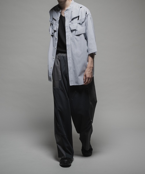 CASPER JOHN（キャスパージョン）の「Bandage fisherman shirts/バンデージフィッシャーマンシャツ（シャツ/ブラウス・メンズ・ホワイト/ネイビー・LARGE/MEDIUM/SMALL/X-SMALL）」の8枚目の写真