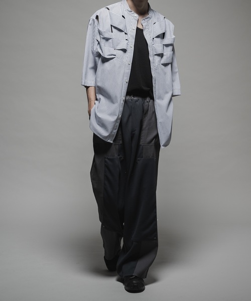 CASPER JOHN（キャスパージョン）の「Bandage fisherman shirts/バンデージフィッシャーマンシャツ（シャツ/ブラウス・メンズ・ホワイト/ネイビー・LARGE/MEDIUM/SMALL/X-SMALL）」の9枚目の写真