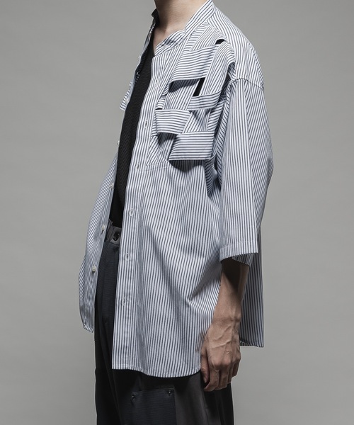 CASPER JOHN（キャスパージョン）の「Bandage fisherman shirts/バンデージフィッシャーマンシャツ（シャツ/ブラウス・メンズ・ホワイト/ネイビー・LARGE/MEDIUM/SMALL/X-SMALL）」の5枚目の写真