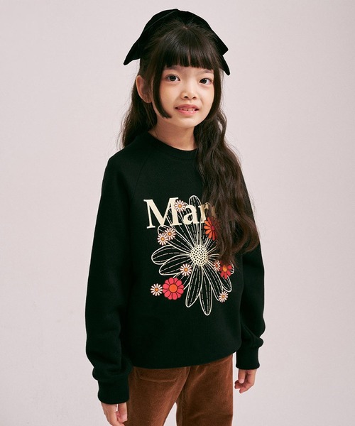 Mardi Mercredi（マルディメクルディ）の「KIDS SWEATSHIRT FLOWERMARDI BLOSSOM / キッズ スウェットシャツ フラワーマルディ ブロッサム（スウェット・キッズ・オートミール/ブラック・110cm/100cm/120cm/130cm）」の5枚目の写真