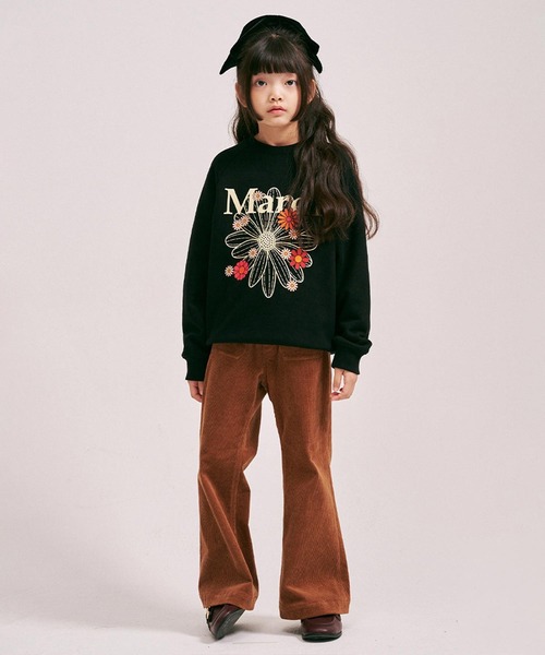 Mardi Mercredi（マルディメクルディ）の「KIDS SWEATSHIRT FLOWERMARDI BLOSSOM / キッズ スウェットシャツ フラワーマルディ ブロッサム（スウェット・キッズ・オートミール/ブラック・110cm/100cm/120cm/130cm）」の6枚目の写真