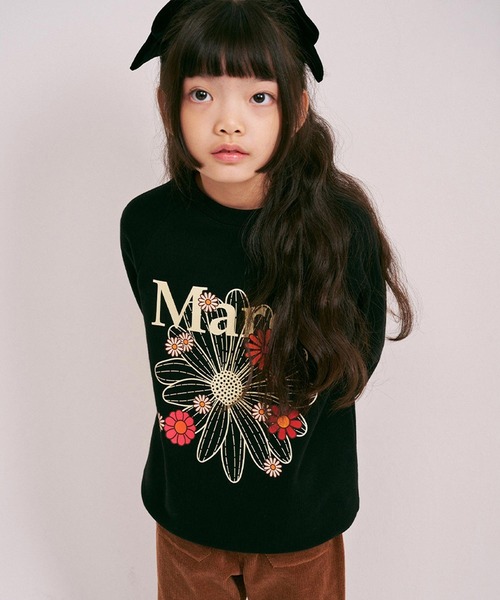 Mardi Mercredi（マルディメクルディ）の「KIDS SWEATSHIRT FLOWERMARDI BLOSSOM / キッズ スウェットシャツ フラワーマルディ ブロッサム（スウェット・キッズ・オートミール/ブラック・110cm/100cm/120cm/130cm）」の7枚目の写真