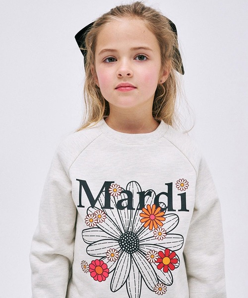 Mardi Mercredi（マルディメクルディ）の「KIDS SWEATSHIRT FLOWERMARDI BLOSSOM / キッズ スウェットシャツ フラワーマルディ ブロッサム（スウェット・キッズ・オートミール/ブラック・110cm/100cm/120cm/130cm）」の14枚目の写真