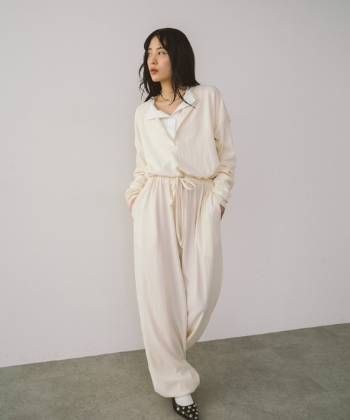 HANNE(アン)の「リブヘンリーロンパース(サロペット/オーバーオール・レディース・アイボリー/ブラック/ベージュ・SMALL/MEDIUM)」の15枚目の写真