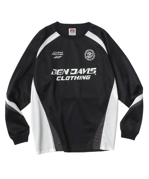 BEN DAVIS（ベンデイビス）の「BEN DAVIS/ベンデイビス PRACTICE LS TEE/オーバーサイズ メッシュ ブロークコア ゲームシャツ ユニフォームデザイン ロゴ ワンポイント刺繍 ロングスリーブTシャツ/ロンT/レディース メンズ（Tシャツ/カットソー・メンズ・ホワイト/スカイブルー/ブラック・M/L/XL）」の13枚目の写真