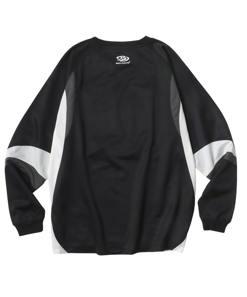 BEN DAVIS（ベンデイビス）の「BEN DAVIS/ベンデイビス PRACTICE LS TEE/オーバーサイズ メッシュ ブロークコア ゲームシャツ ユニフォームデザイン ロゴ ワンポイント刺繍 ロングスリーブTシャツ/ロンT/レディース メンズ（Tシャツ/カットソー・メンズ・ホワイト/スカイブルー/ブラック・M/L/XL）」の4枚目の写真