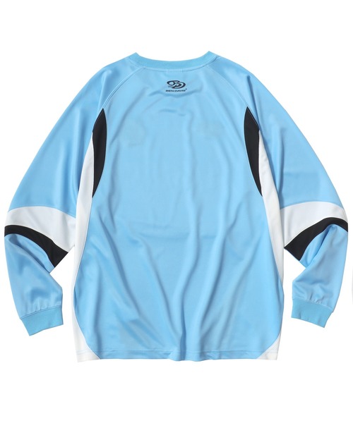 BEN DAVIS（ベンデイビス）の「BEN DAVIS/ベンデイビス PRACTICE LS TEE/オーバーサイズ メッシュ ブロークコア ゲームシャツ ユニフォームデザイン ロゴ ワンポイント刺繍 ロングスリーブTシャツ/ロンT/レディース メンズ（Tシャツ/カットソー・メンズ・ホワイト/スカイブルー/ブラック・M/L/XL）」の9枚目の写真