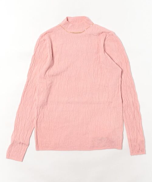 STYLEBLOCK(スタイルブロック)の「フェイクネックレス付きジャガードボトルネックニットトップス(ニット/セーター・レディース・ライトブルー/ブラック/ライトピンク/アイボリー・FREE)」の9枚目の写真