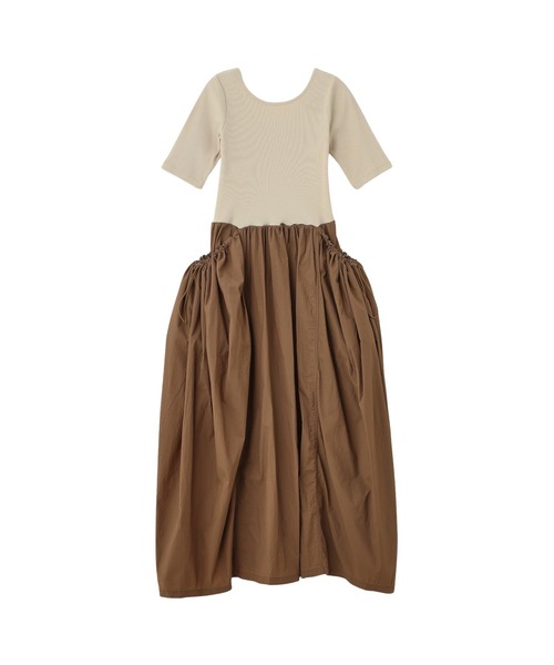 ROSE BUD(ローズバッド)の「DOCKING DRESS(ワンピース・レディース・ブラック/ベージュ・ONE SIZE)」の1枚目の写真