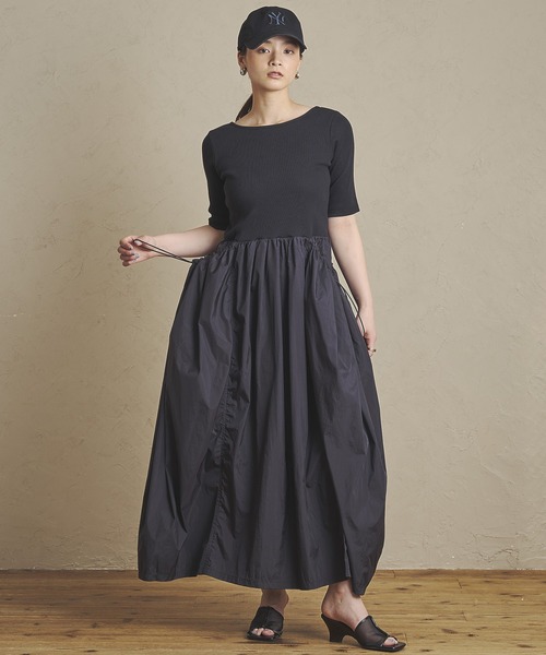 ROSE BUD(ローズバッド)の「DOCKING DRESS(ワンピース・レディース・ブラック/ベージュ・ONE SIZE)」の10枚目の写真